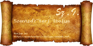 Szentpéteri Ibolya névjegykártya