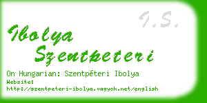 ibolya szentpeteri business card
