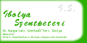 ibolya szentpeteri business card